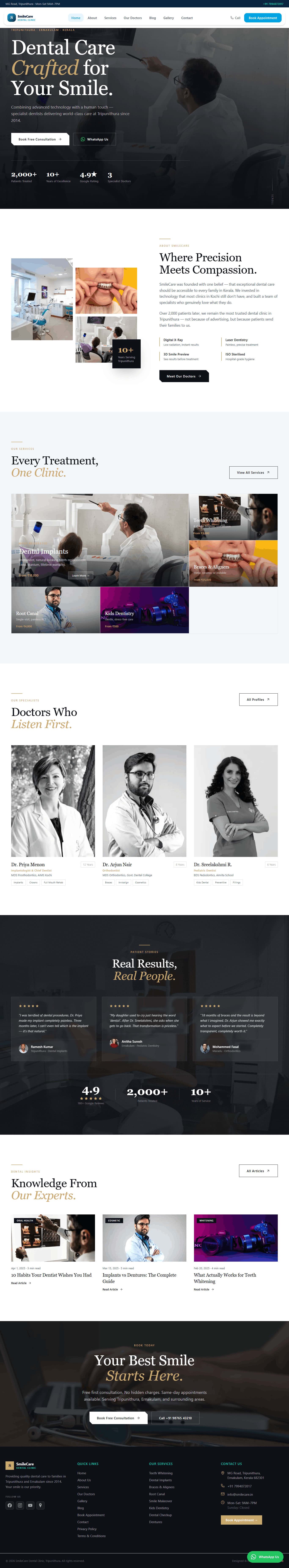Dental clinic website with Secure appointment system